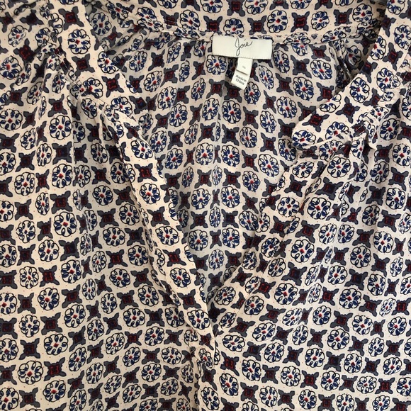 Joie Modele Addie B Print Silk Popover Blouse - Picture 4 of 7